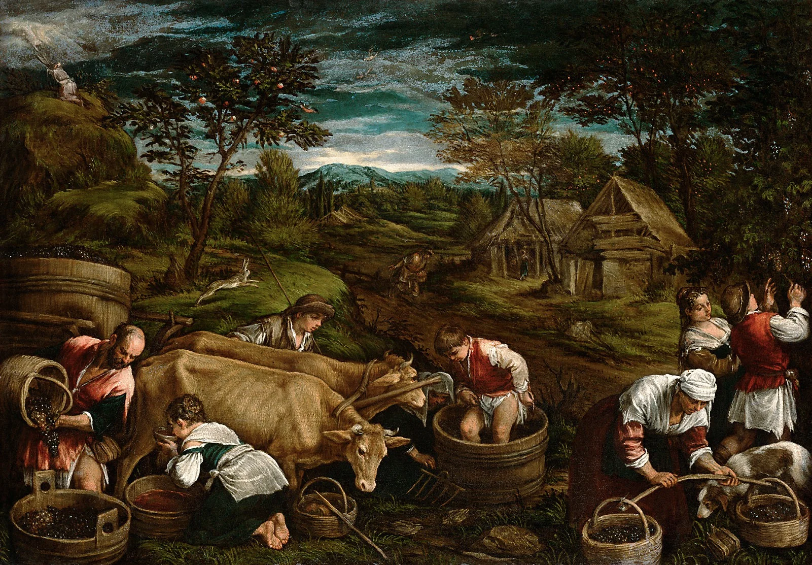 Autumn with Moses receiving the Ten Commandments, detail