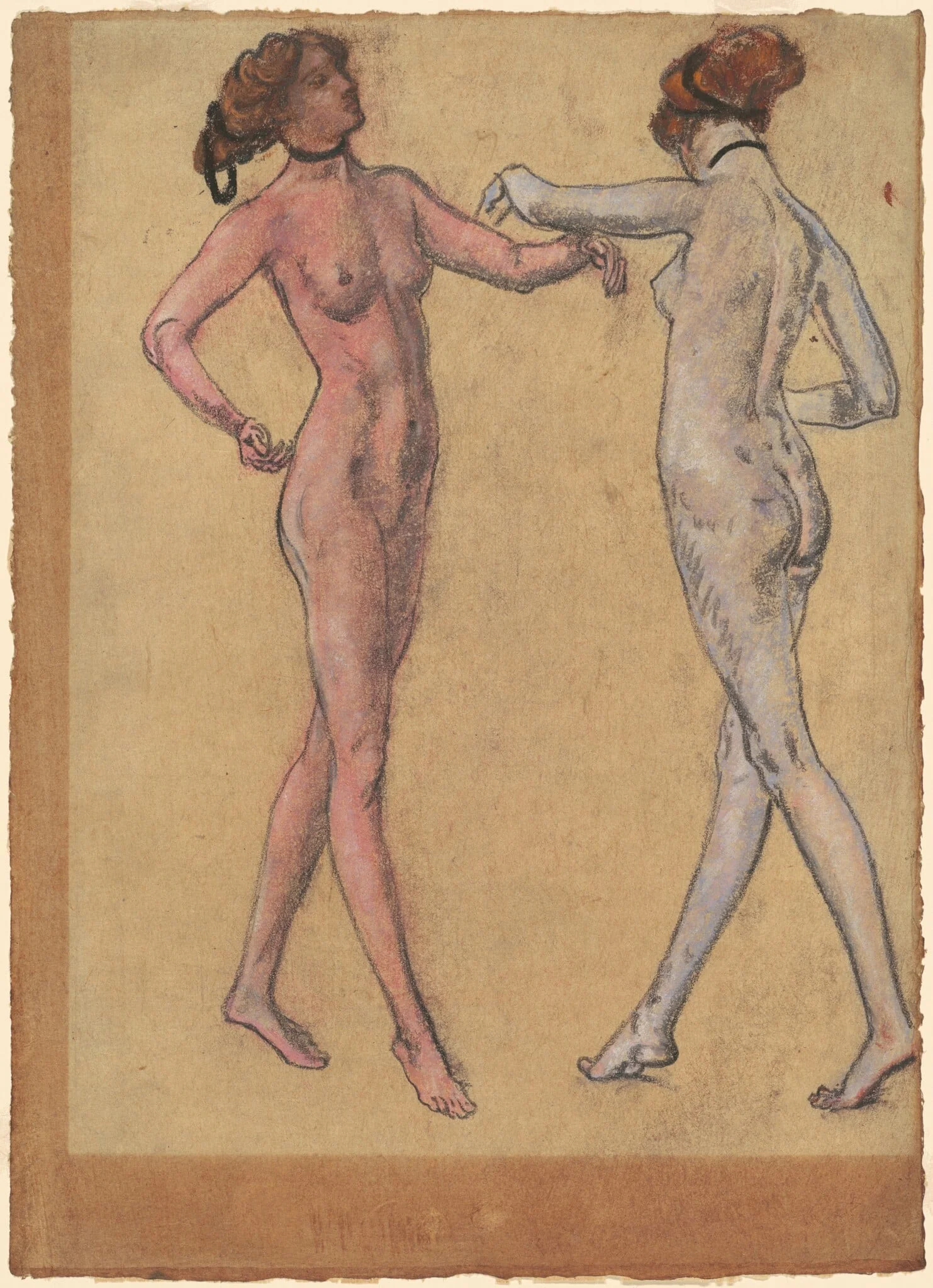Two Views of a Dancing Nude, detail