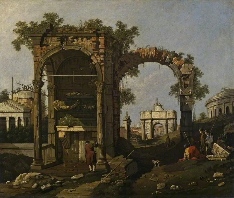 Ruins with Figures, detail