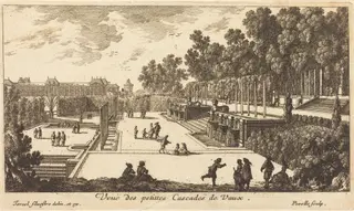 Veue des petittes Cascades de Vaux, by Israël Silvestre, ink, 1656