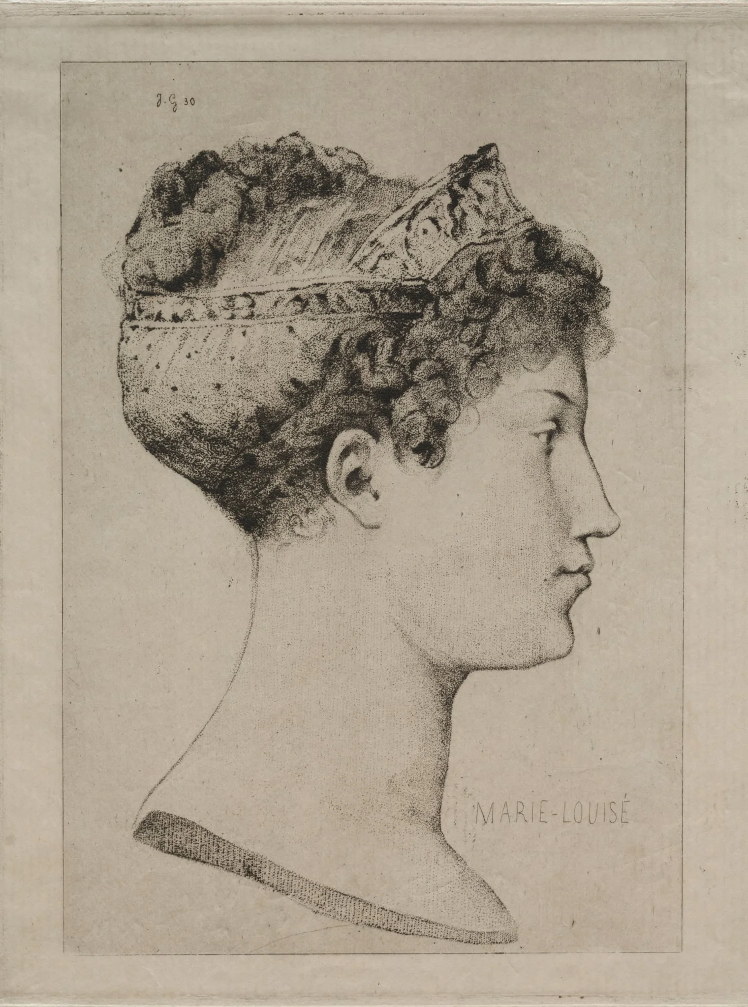 Marie Louise in Profile, detail