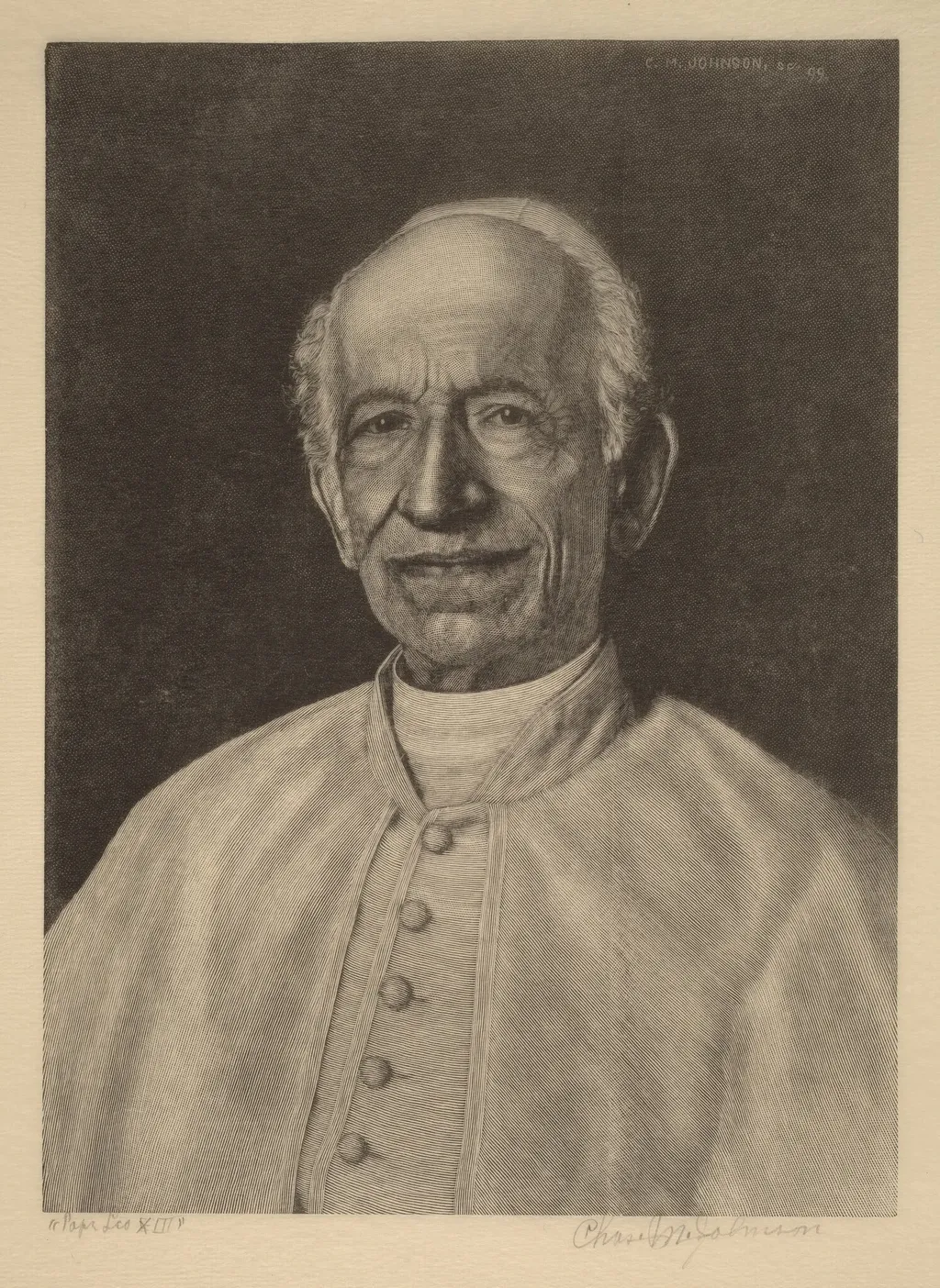 Pope Leo XIII, by Charles M. Johnson, ink, 1899