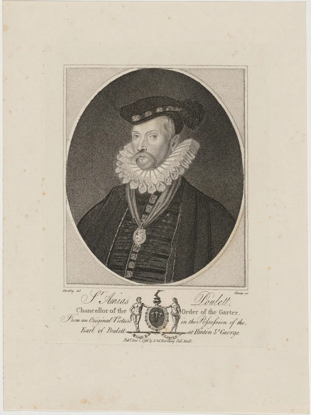 Sir Amias Poulett, by R. Clamp, 1796