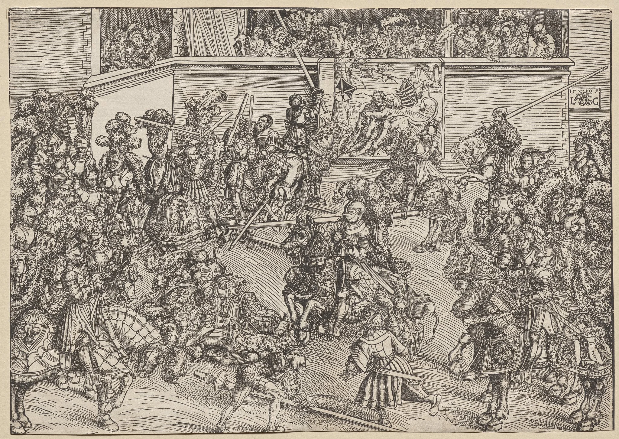 The Tournament with Sampson and the Lion, detail