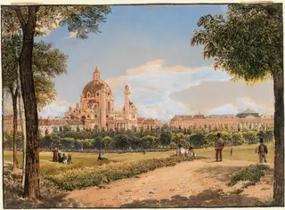View of St.Charles’s Church and the Polytechnic Institute, by Rudolf von Alt, graphite, 1831