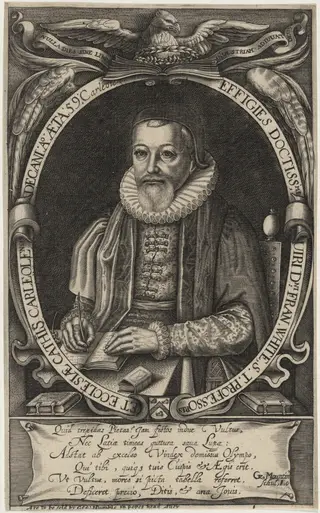 Francis White, D.D., Bishop of Ely, by Gerard Mountain, ink, 1640