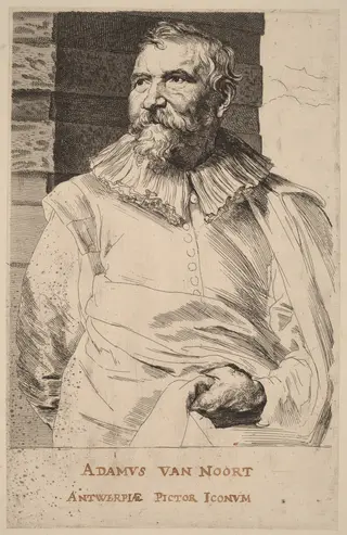 Adam van Noort, by Anthony van Dyck, ink, 1634