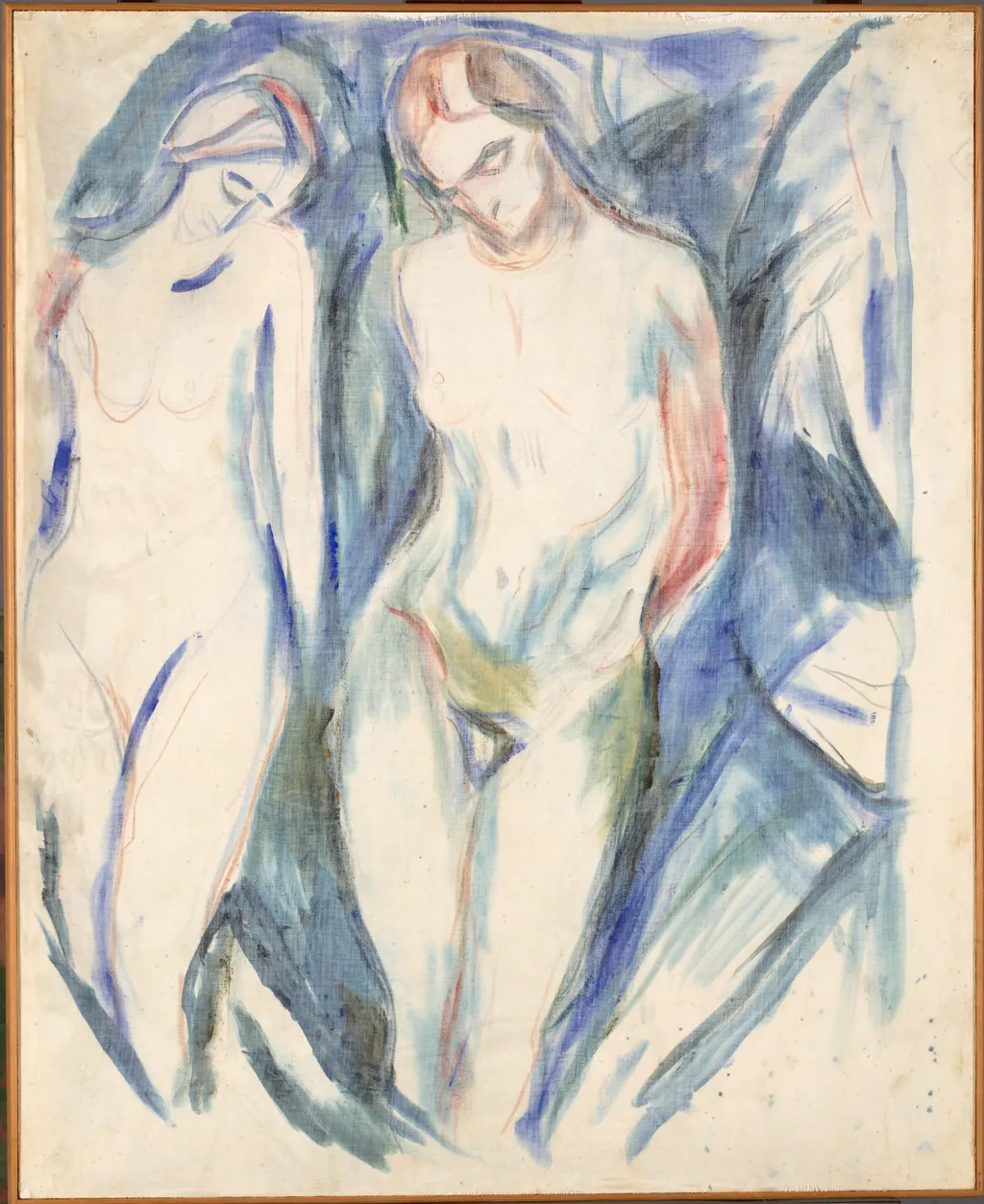 Two Graces, by Edvard Munch, tempera, 1927