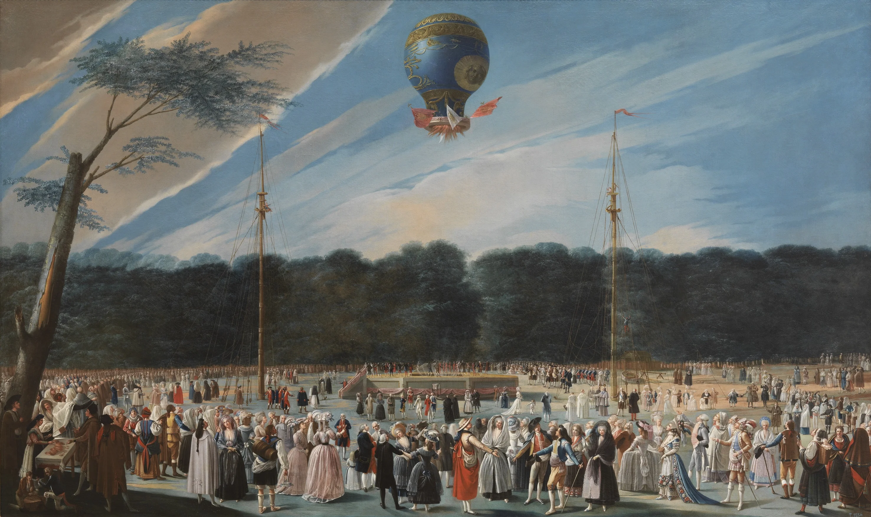 Ascent of a Montgolfier Balloon at Aranjuez, detail