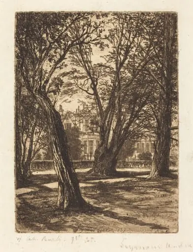 Kensington Gardens (The Small Plate), by Francis Seymour Haden, ink, 1859