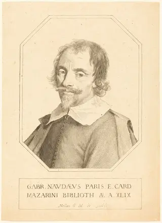 Gabriel Naude, by Claude Mellan, ink, 1643
