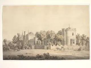 Strawberry Hill, Twickenham, formerly the residence of Horace Walpole, by William Marlow, watercolor, 1750