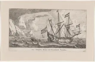 The "Zwarte Beer" (Black Bear), a Dutch Greenlander, by Nooms, called Zeeman, Reinier, ink, 1653