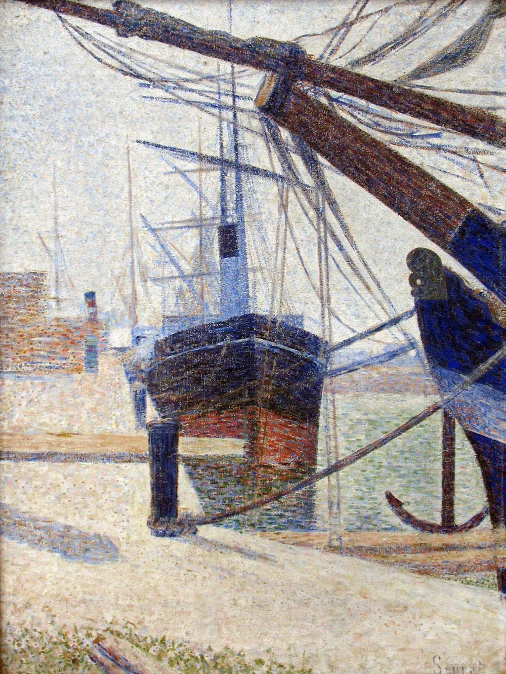 Corner of the harbour, Honfleur, by Georges Seurat, oil