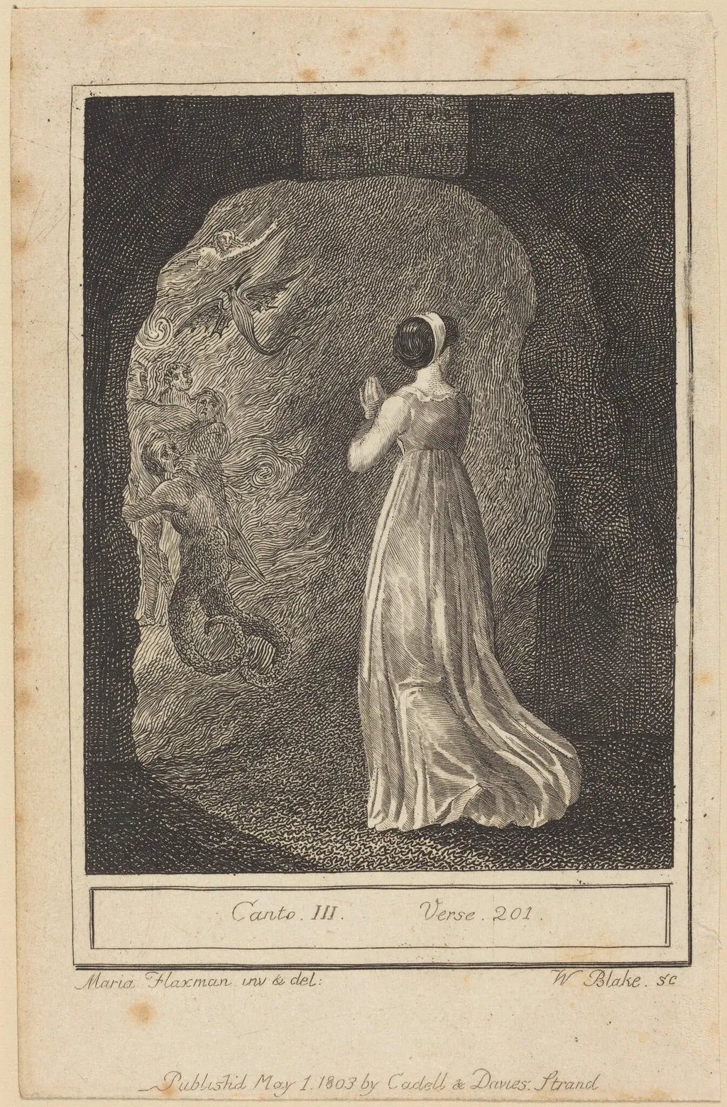 Canto III, Verse 201, by William Blake, ink, 1803