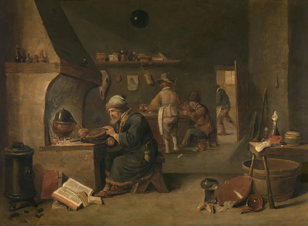 The Alchemist, by David Teniers the Younger, oil, 1650