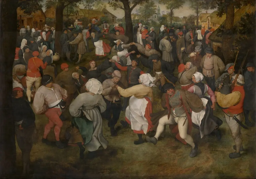 The Dance of the Bride, by Pieter Brueghel the Elder, oil, 1550