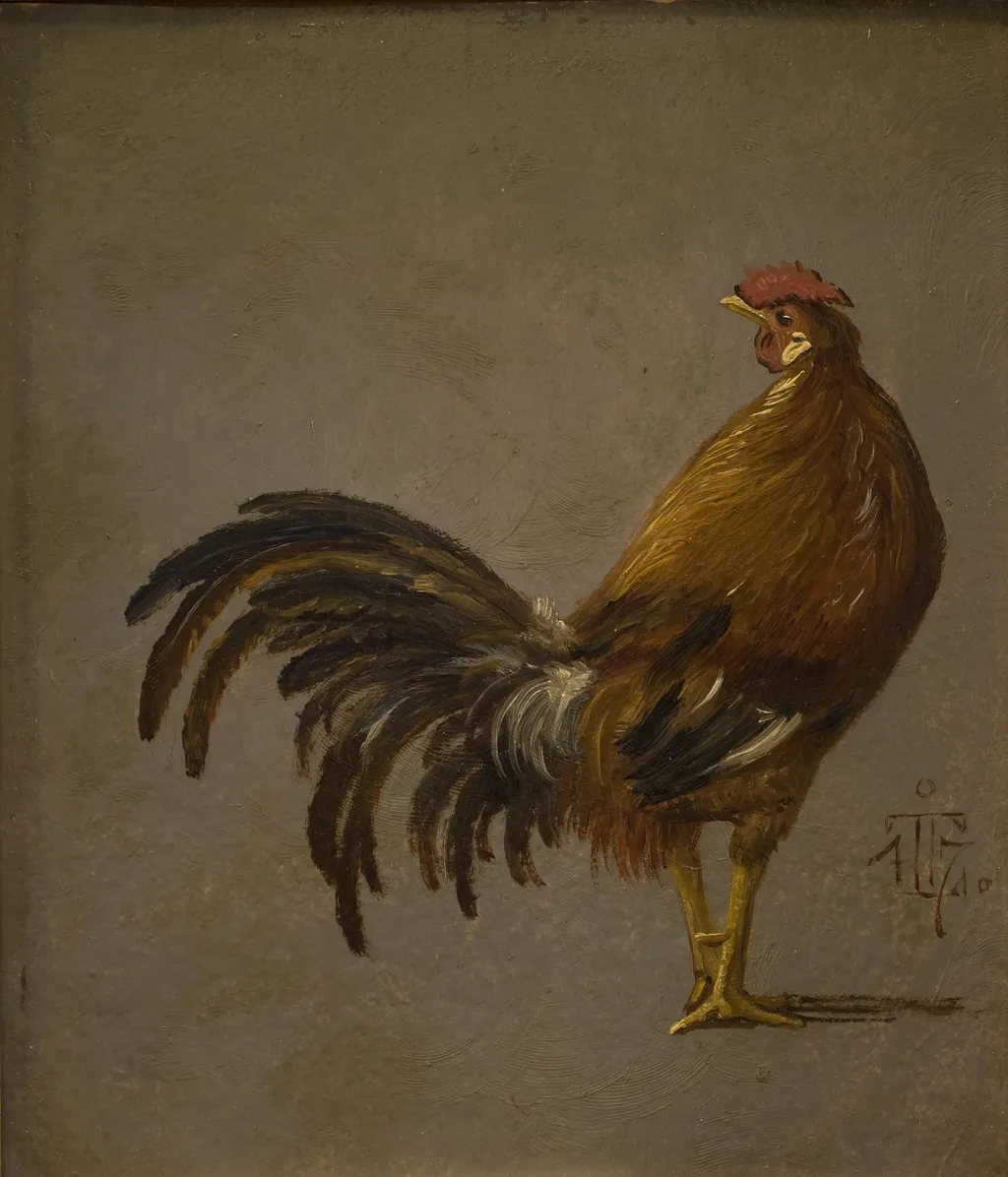 En hane, by Johan Lundbye, unspecified, 1847