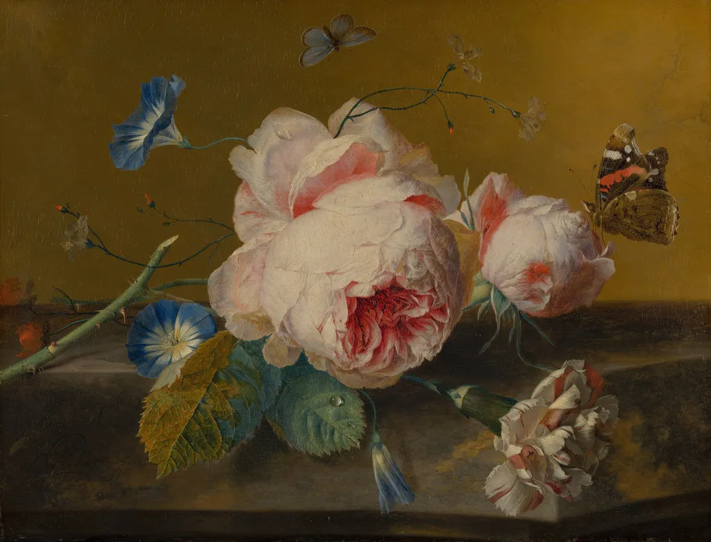 Flower Still Life, by Jan van Huysum, oil, 1724