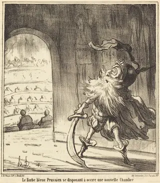 Le Barbe bleu Prussien..., by Honoré Daumier, ink, 1866