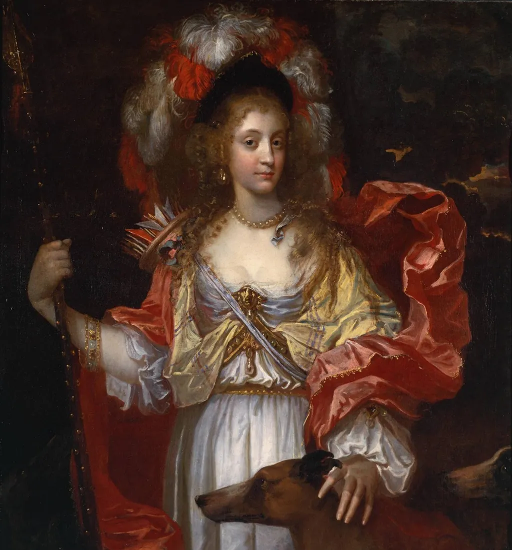 Portrait of a Lady as Diana, by Jacob Huysmans, oil, 1674