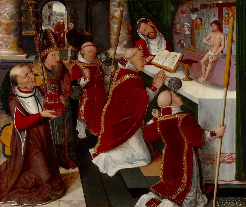 The Mass of Saint Gregory, by Pieter Claeissens the Elder, unspecified, 1548