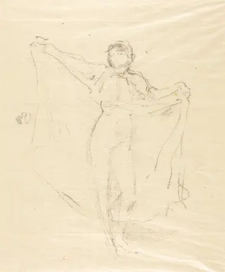 La Danseuse: A Study of the Nude, by James McNeill Whistler, ink, 1891
