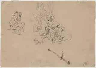 Two Soldiers Resting [verso], by Winslow Homer, graphite, 1862