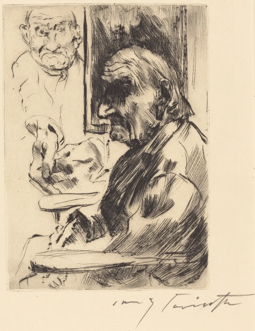 Alter Mann (Old Man), by Lovis Corinth, ink, 1916