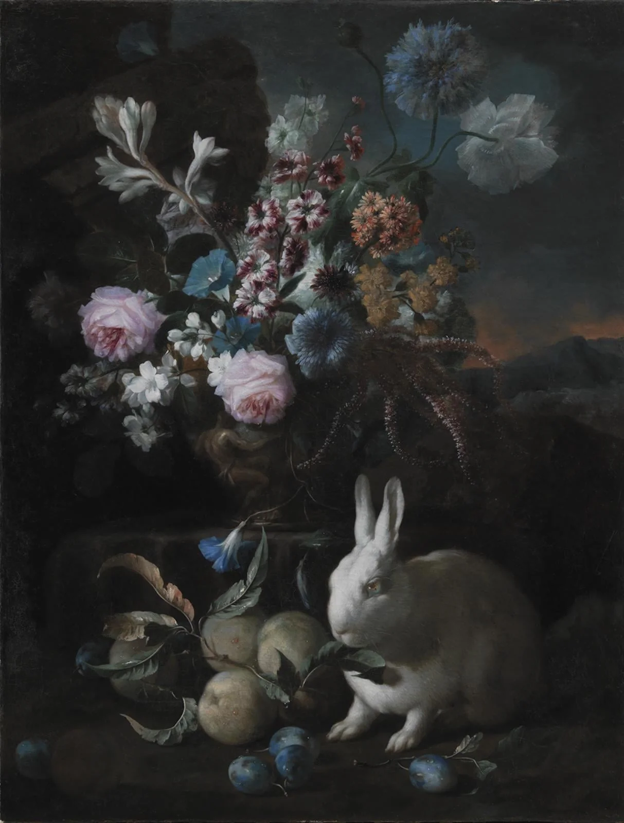 Flower Piece with Rabit, detail