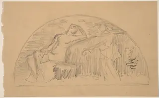 Study for a Lunette, by Charles Sprague Pearce, graphite, 1894