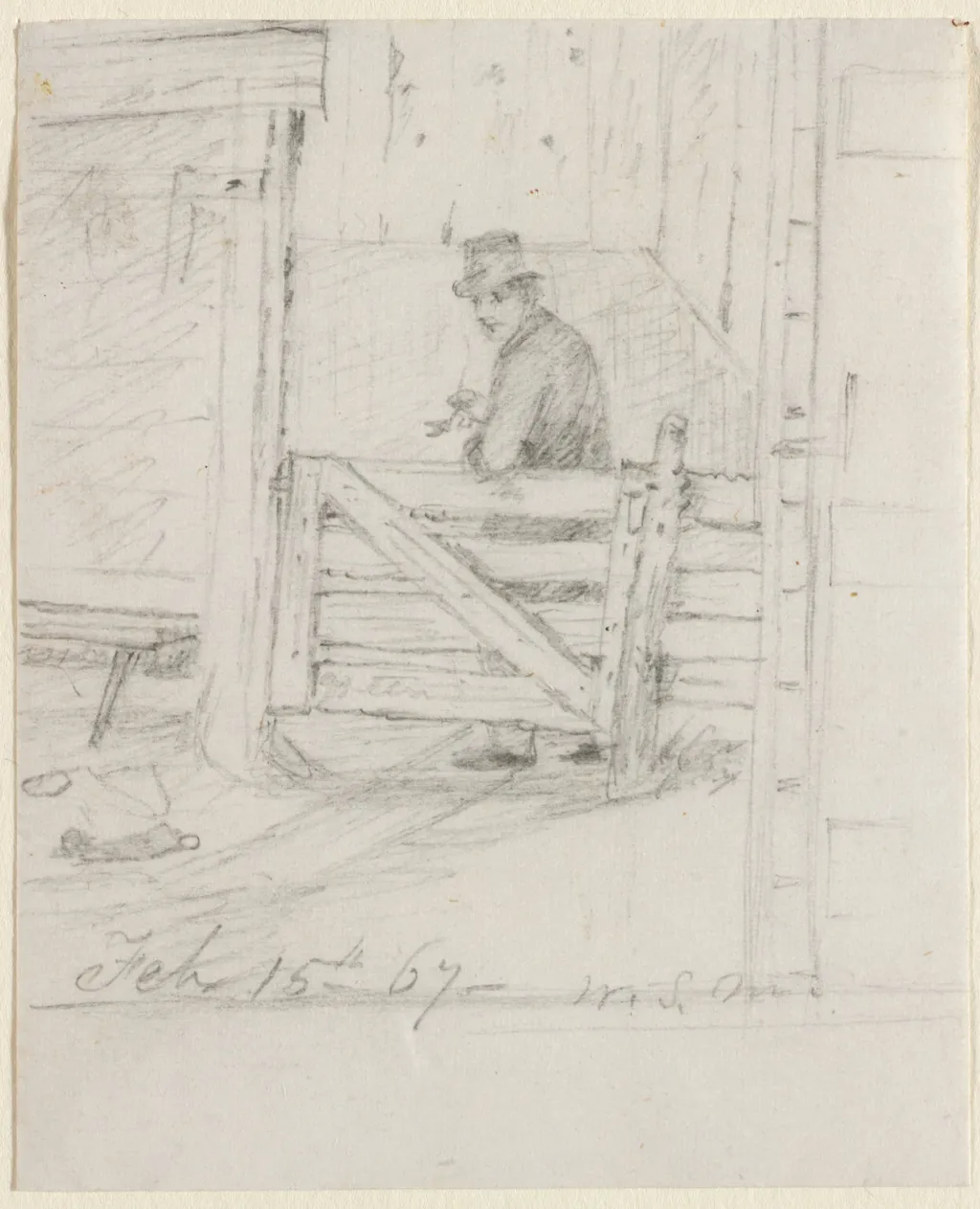 Resting on the Fence, by William Sidney Mount, 1867
