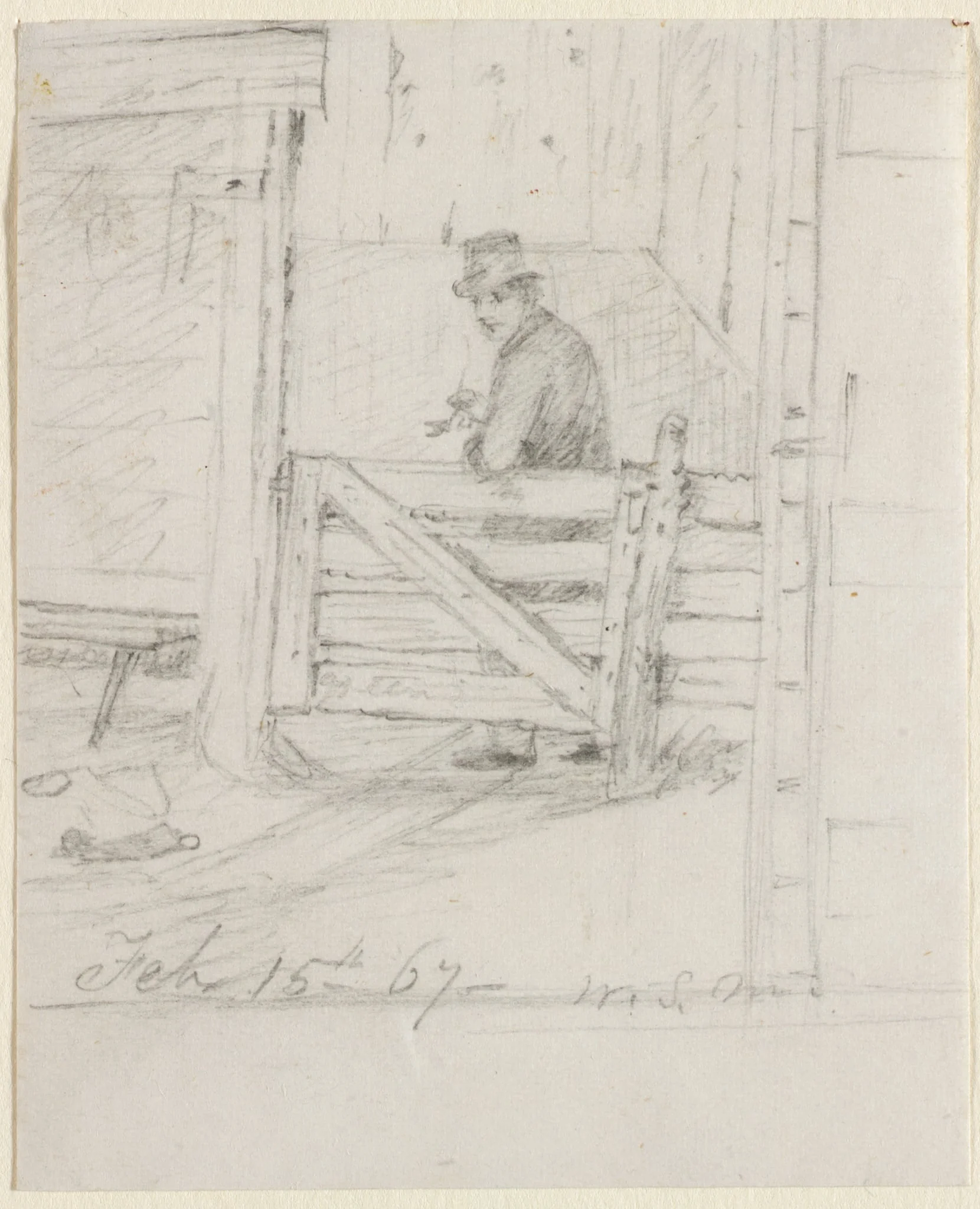 Resting on the Fence, detail