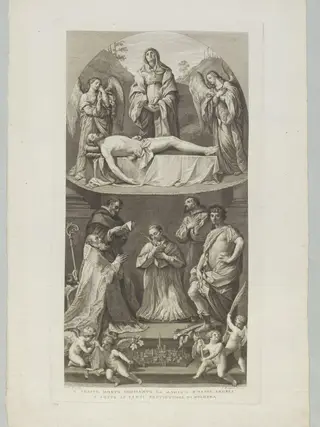 The Virgin Mary with the dead Christ, by Francesco Rosaspina