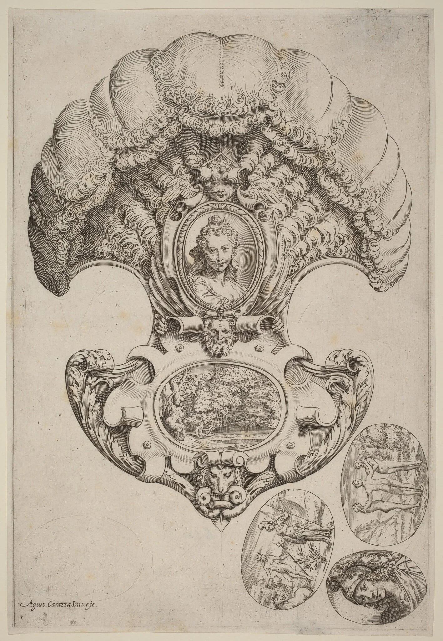 A Headpiece in the Form of a Fan, detail