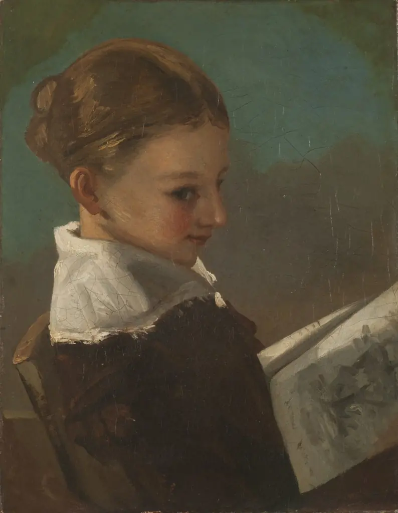 Juliette Courbet at the Age of Ten, by Gustave Courbet, oil, 1841