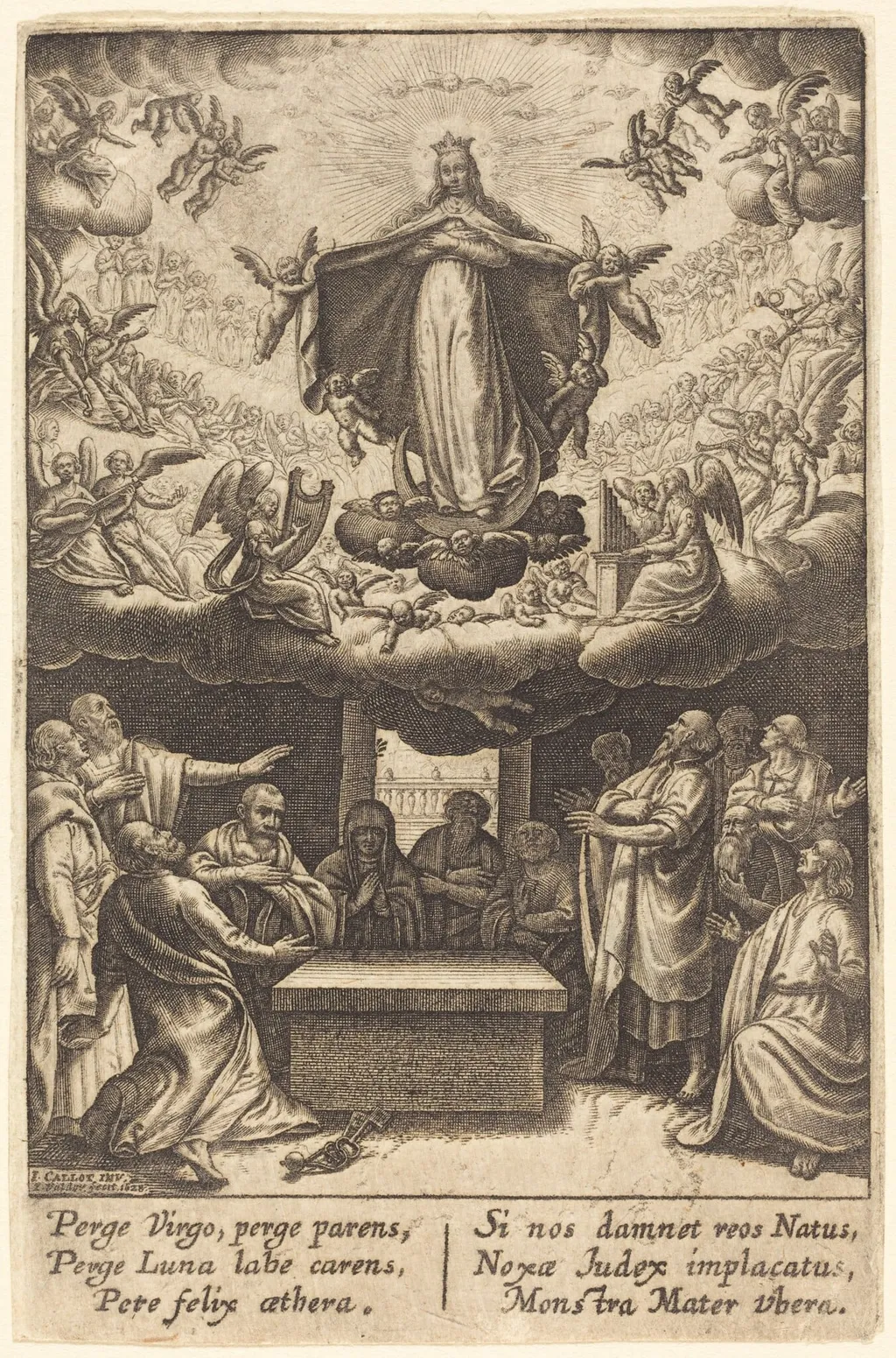 The Assumption of the Virgin, by Jean Waldor, ink, 1628