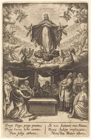 The Assumption of the Virgin, by Jean Waldor, ink, 1628