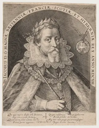 James I, King of England, by Crispijn van de Passe I, ink, 1613