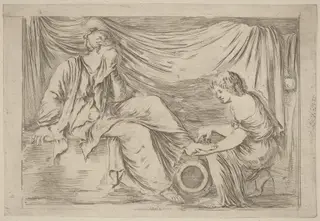 The Toilette of a Bride, by Stefano Della Bella, ink, 1637