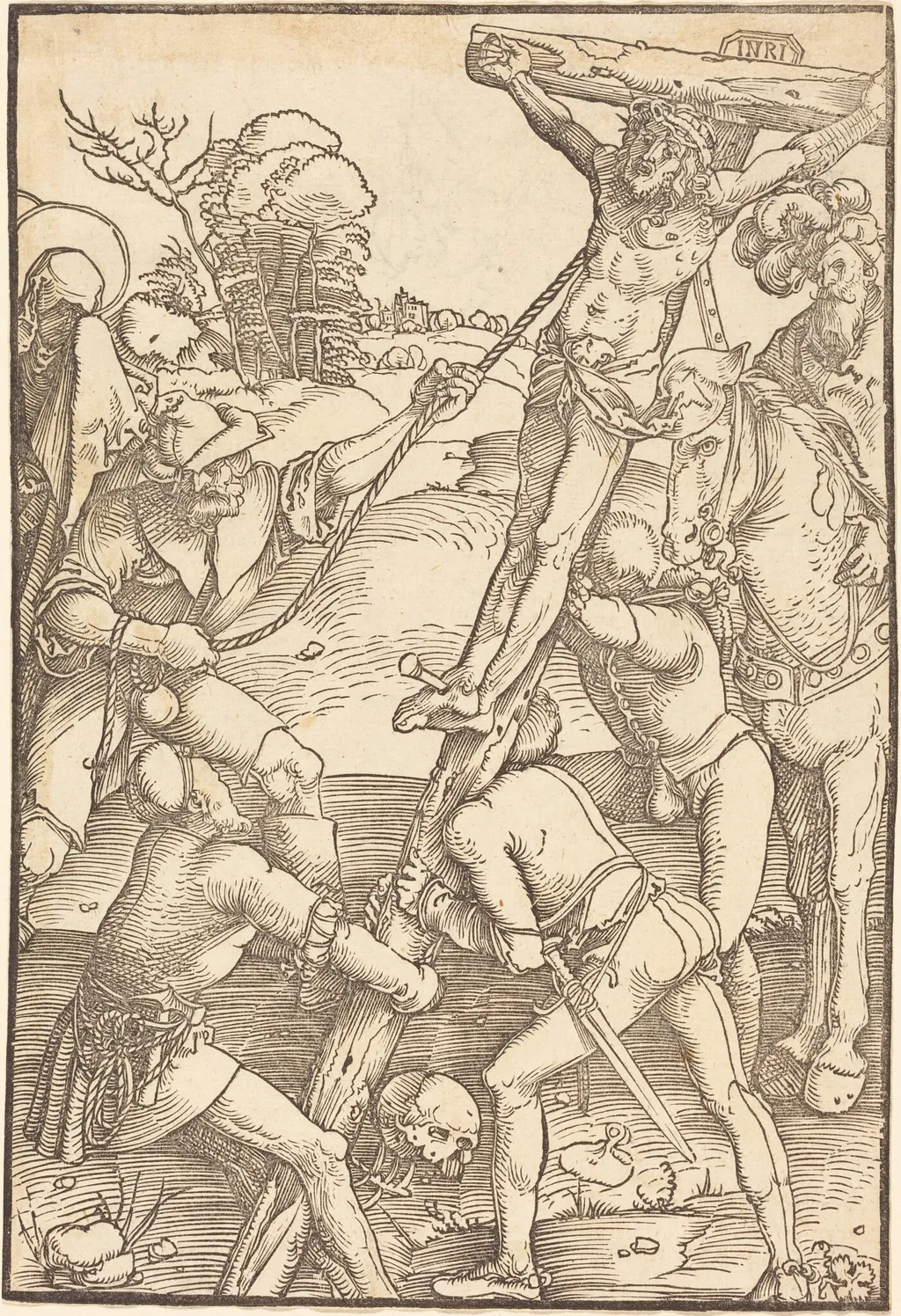 Christ Raised on the Cross, by Hans Baldung Grien, ink, 1507