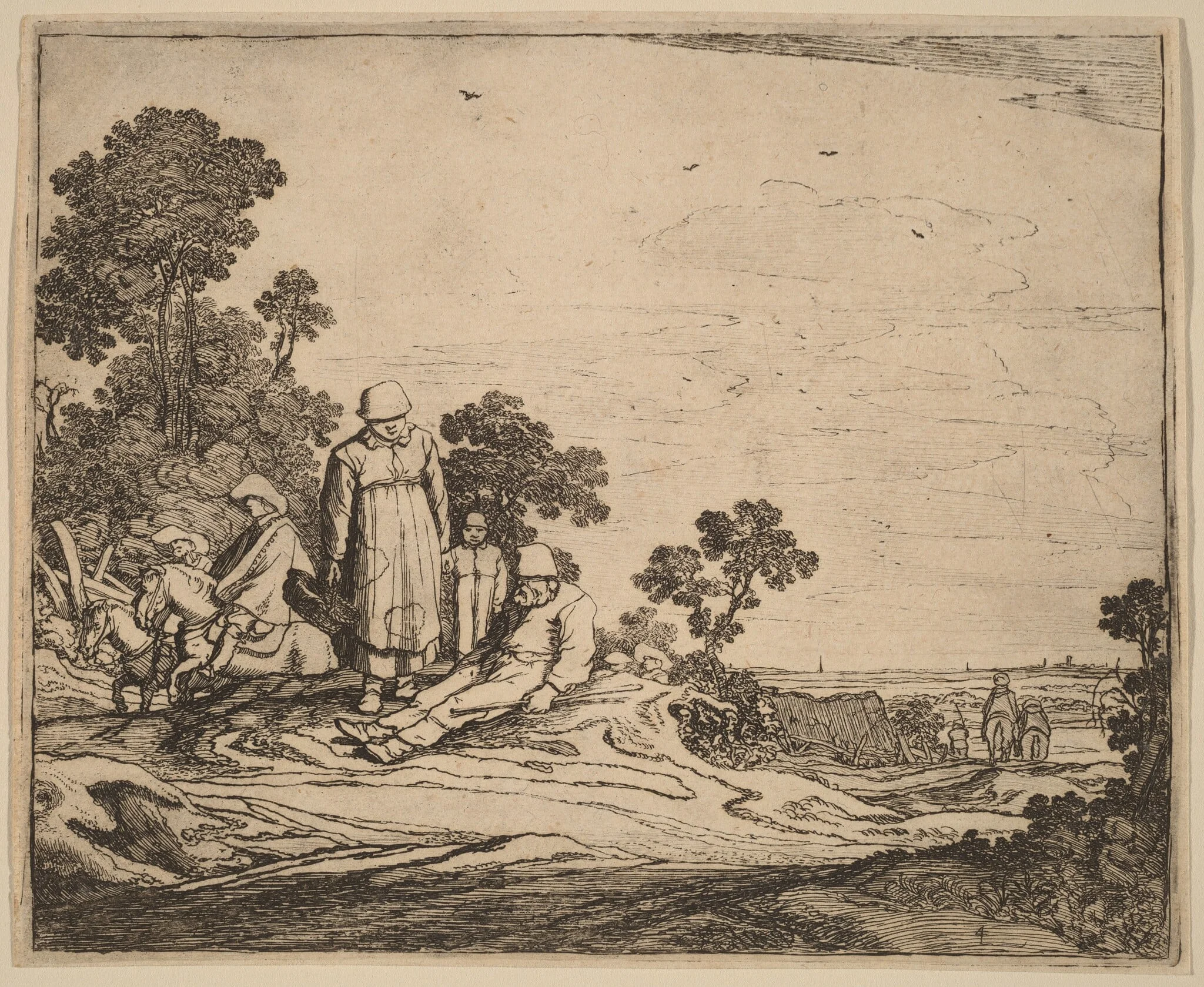 Woman and Child Standing near a Seated Peasant, detail