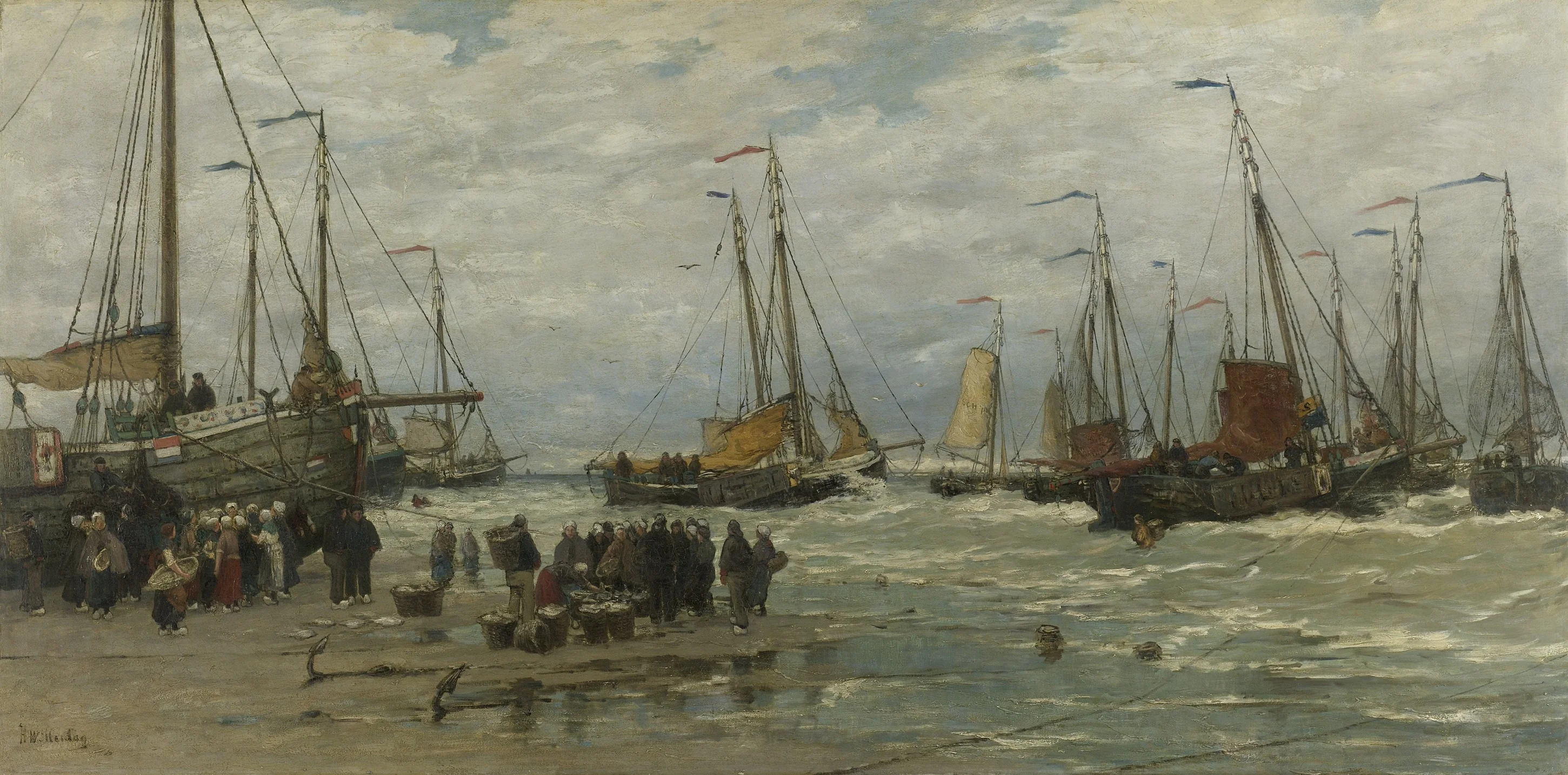 Fishing Pinks in Breaking Waves, detail