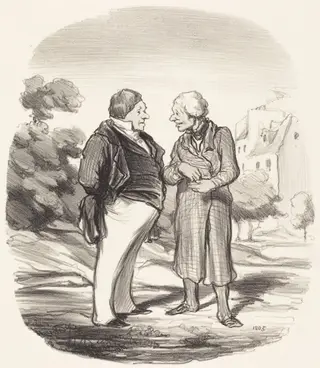 Actionnaires Californiens, by Honoré Daumier, ink, 1850