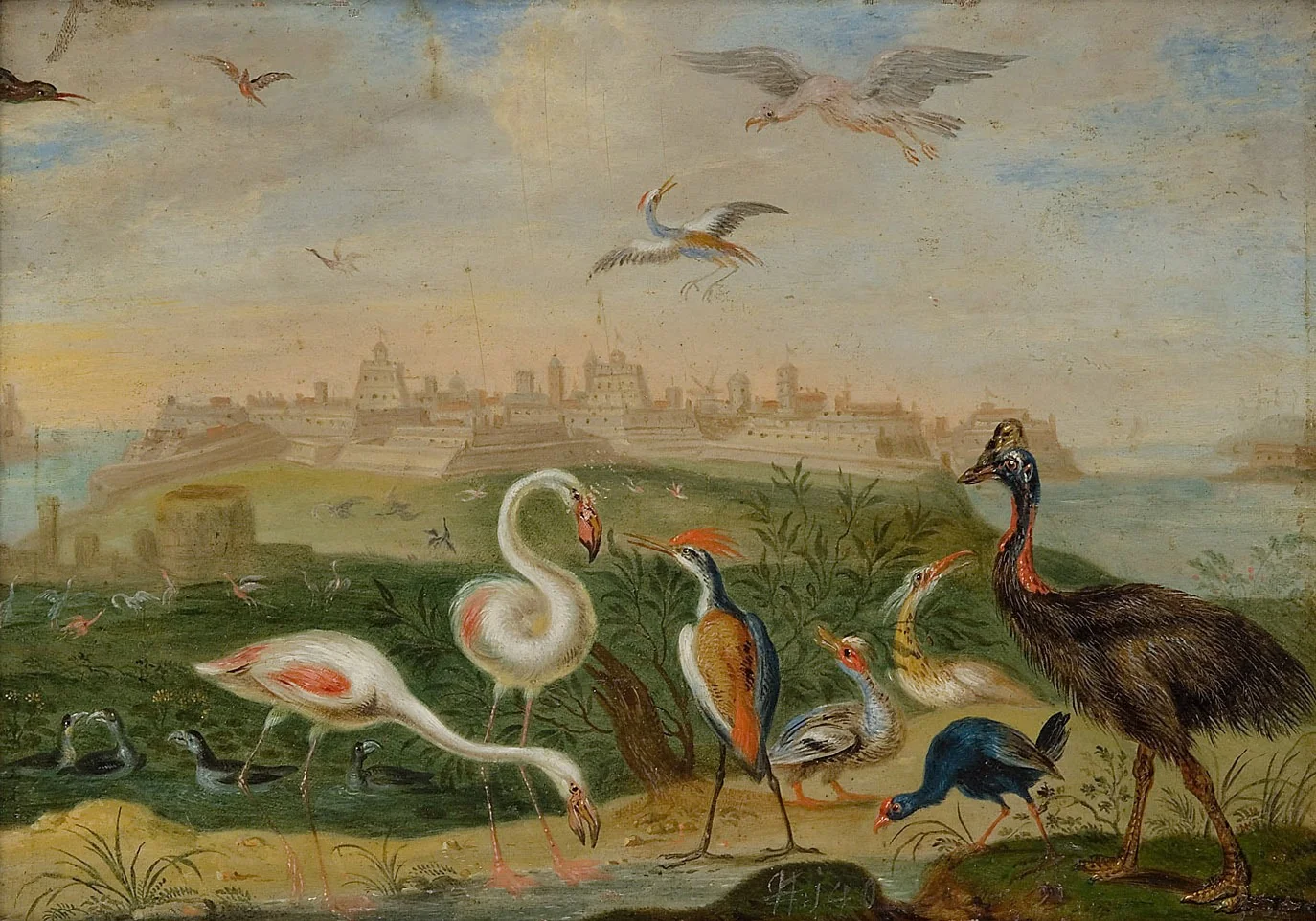 Ansichten aus den vier Weltteilen mit Szenen von Tieren: Malta, detail