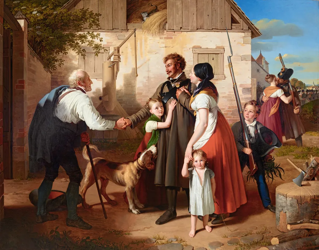 Die Heimkehr des Landwehrmannes, by Johann Peter Krafft, oil, 1820
