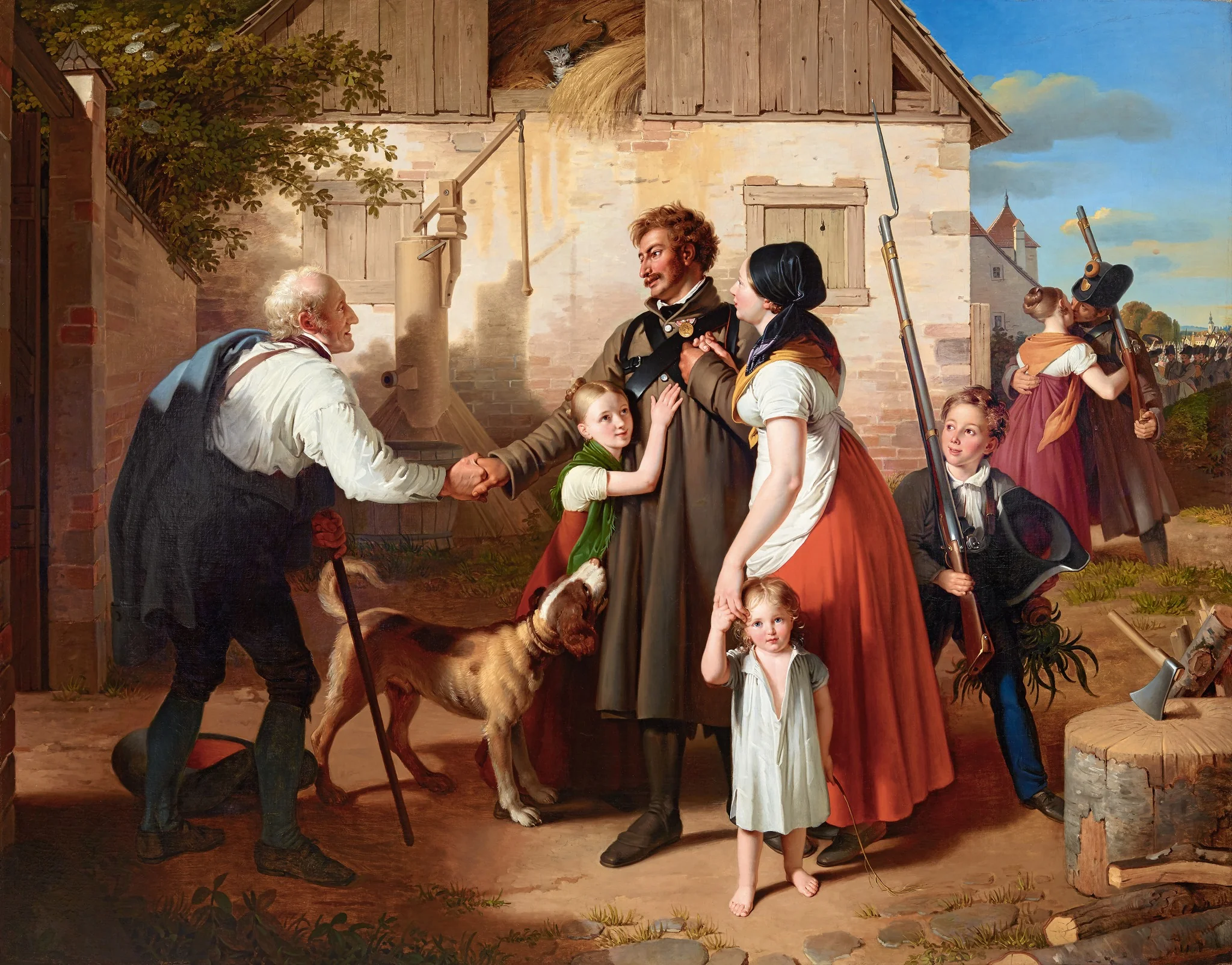 Die Heimkehr des Landwehrmannes, detail