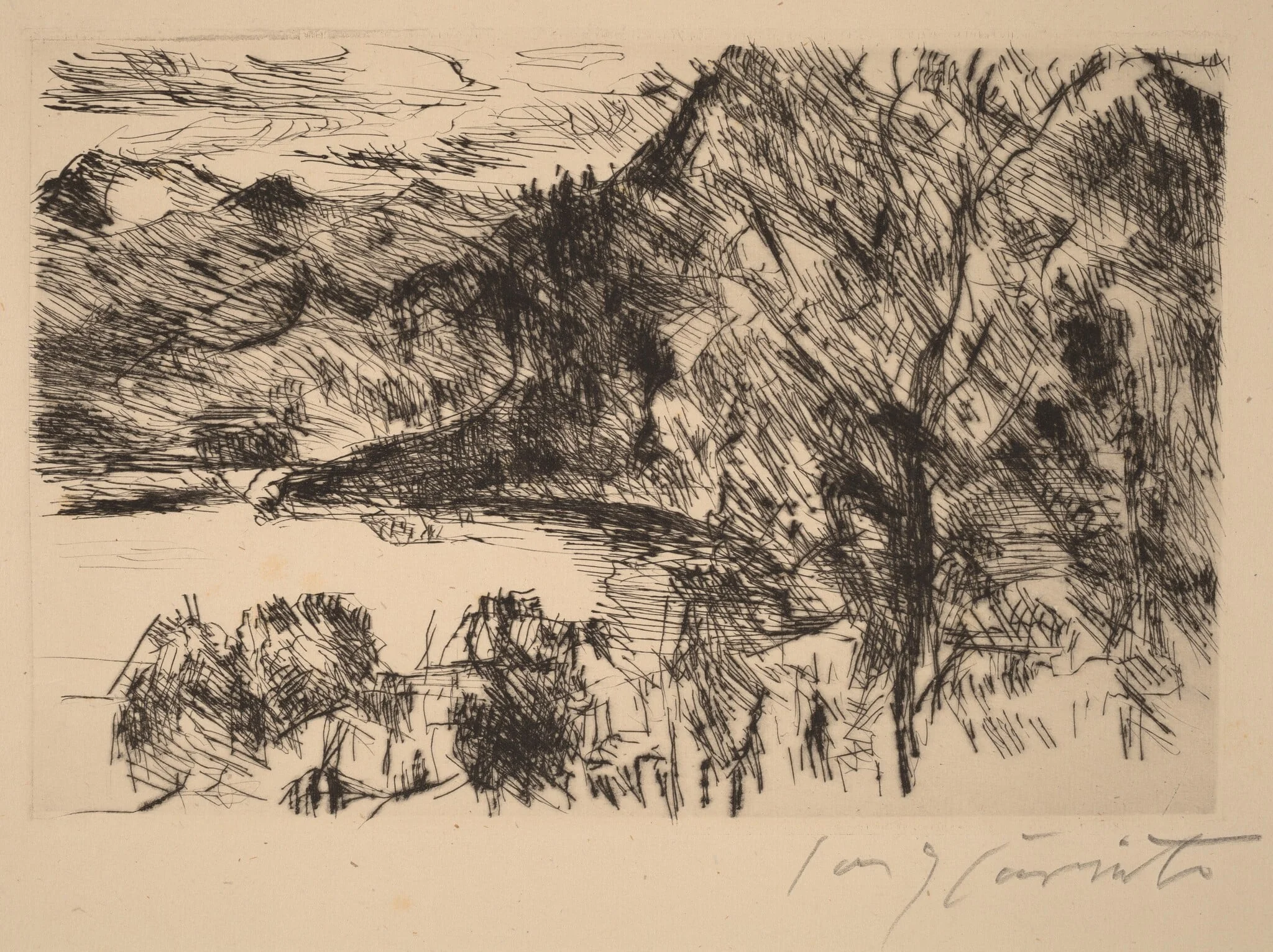 Walchensee mit Jochberg (Walchensee with Jochberg), detail