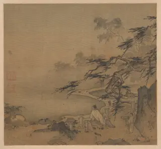 Watching the Deer by a Pine Shaded Stream, by Ma Yuan, unspecified, 1203