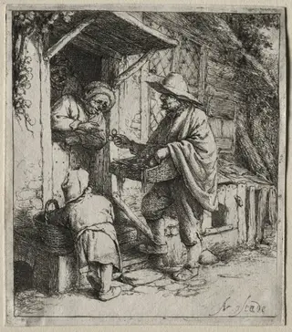 The Spectacle Seller, by Adriaen van Ostade, 1650